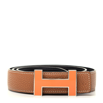 Hermes Swift Togo 32mm Quizz H Belt 90 Gold Black 1 of 7