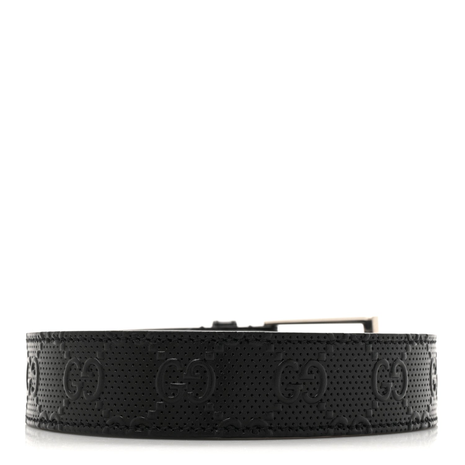 Gucci Calfskin GG Tennis Embossed Double G 40mm Belt 90 36 Black 2 of 4