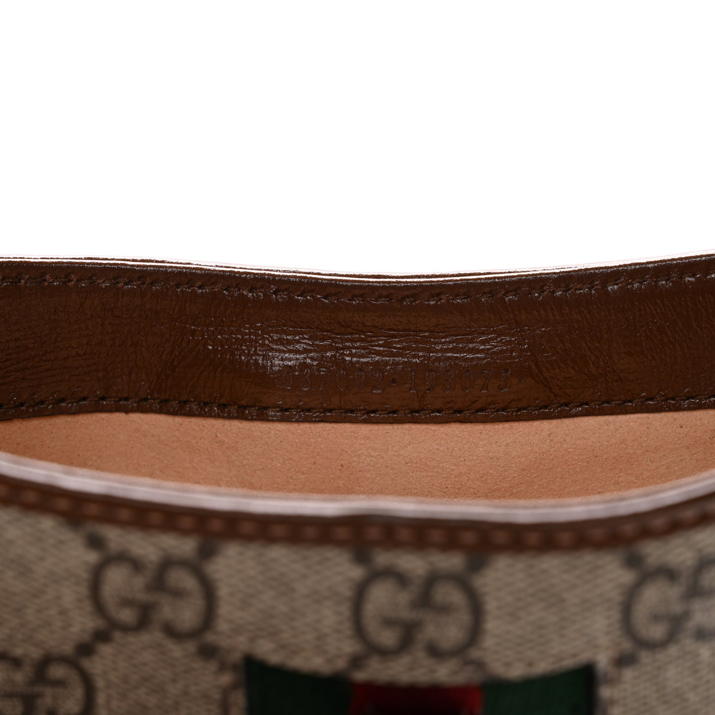 GG Supreme Monogram Azalea Calfskin Web Mini Jackie 1961 Hobo Beige Ebony Brown Sugar