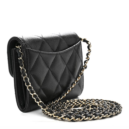 Chanel Caviar Quilted Flap Card Holder On Chain Black 3 of 11