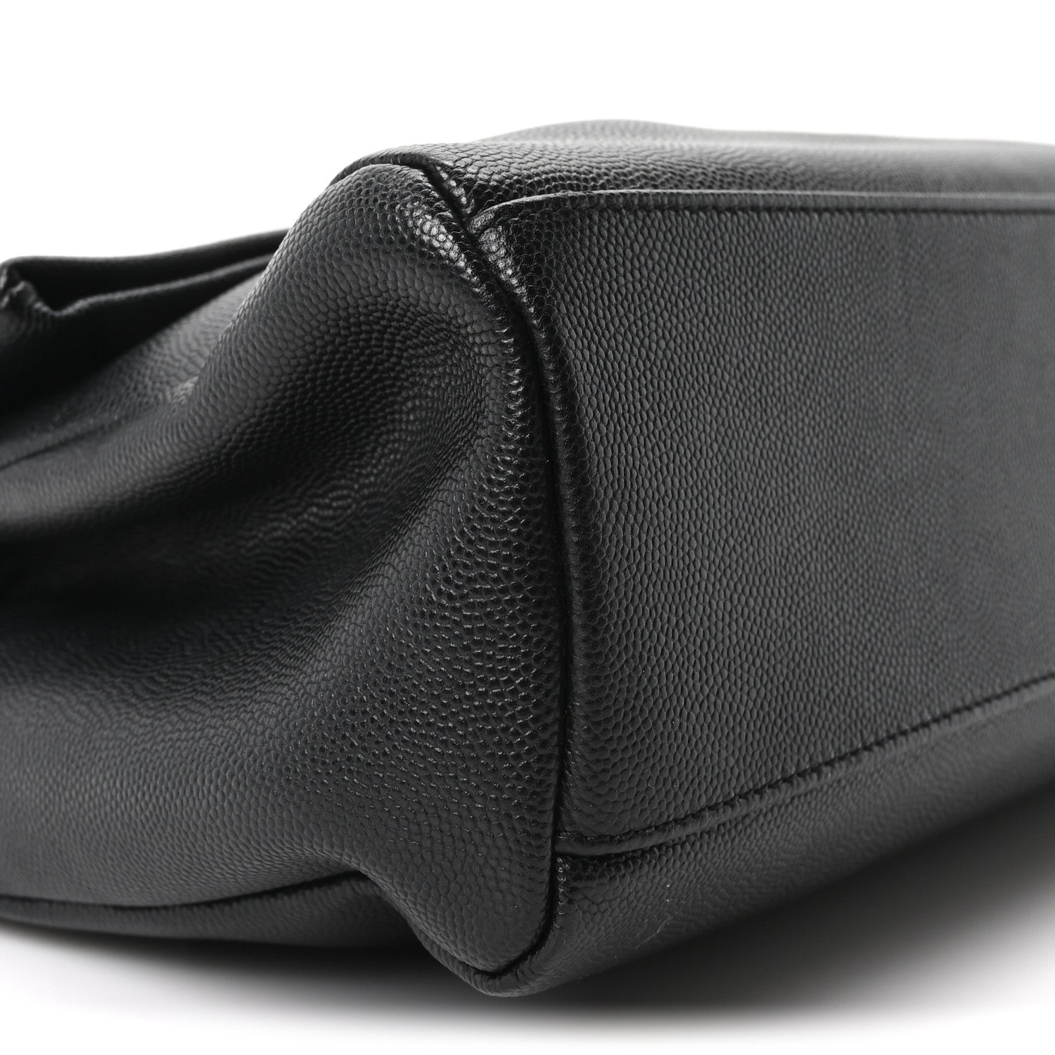 Saint Laurent Grain De Poudre Medium West Hollywood Monogram Fold-Over Black 9 of 10