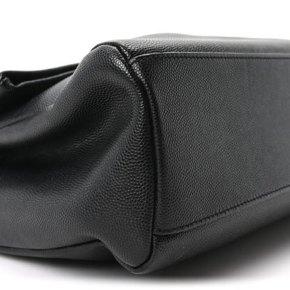 Saint Laurent Grain De Poudre Medium West Hollywood Monogram Fold-Over Black 9 of 10