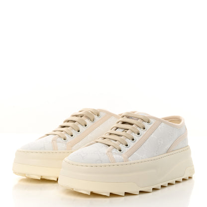 Gucci GG Monogram Womens 1977 Tennis Platform 52mm Sneakers 37.5 Great White Mystic White 3 of 8