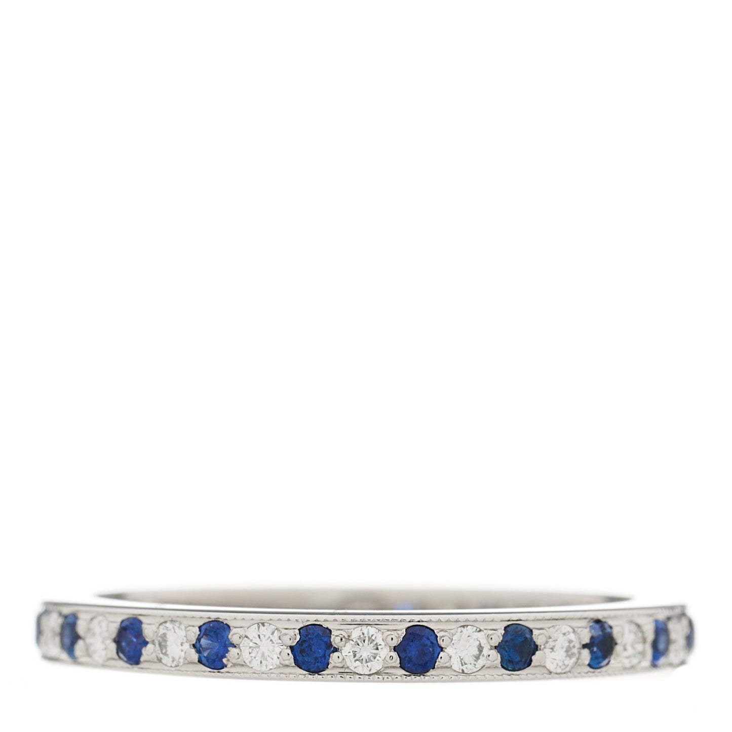 Platinum Diamond Blue Sapphire Legacy Eternity Band Ring 53 6.5