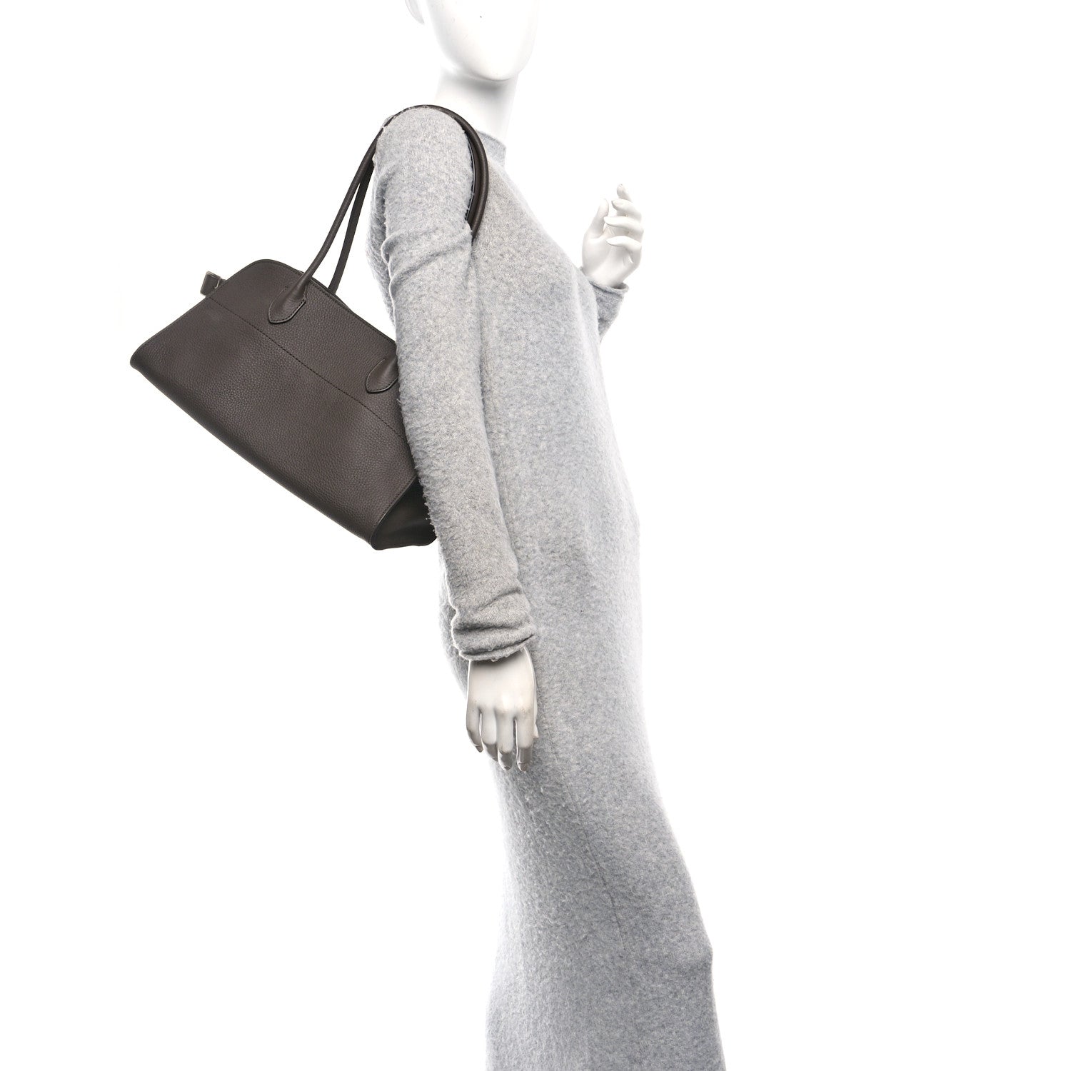 The Row Grained Calfskin Margaux Shoulder 12 Deep Brown 2 of 10