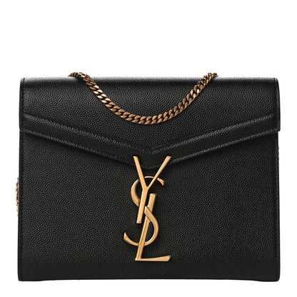 Saint Laurent Grain De Poudre Monogram Cassandra Chain Wallet Black 1 of 10