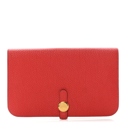 Hermes Togo Dogon Duo Wallet Rouge Casaque 1 of 11