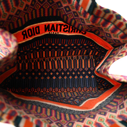Christian Dior Canvas Embroidered Large Mexican Crafts Book Tote Orange Multicolor 5 of 12