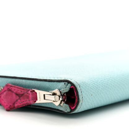 Hermes Epsom Silk'In Wallet Bleu Atoll Rose Tyrien 10 of 10