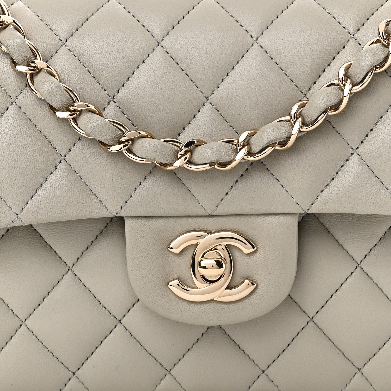 Chanel Lambskin Quilted Small Double Flap Grey 8 of 11