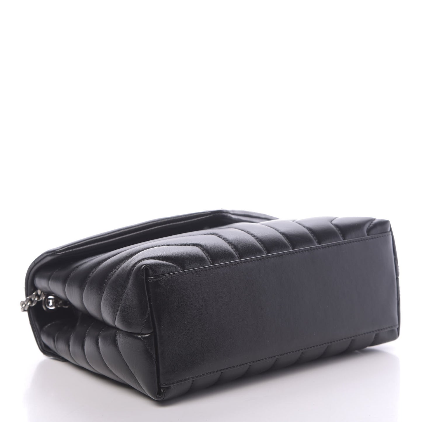 Calfskin Y Quilted Monogram Small Loulou Chain Satchel Black