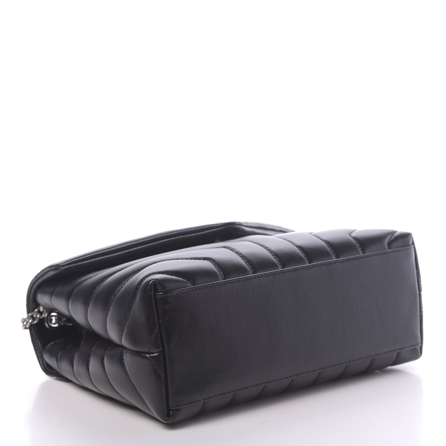 Saint Laurent Calfskin Y Quilted Monogram Small Loulou Chain Satchel Black 4 of 9