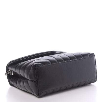 Saint Laurent Calfskin Y Quilted Monogram Small Loulou Chain Satchel Black 4 of 9