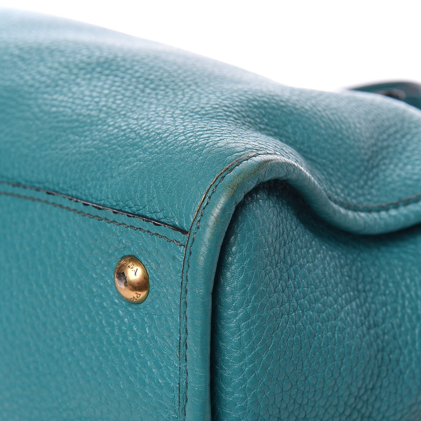 Vitello Daino Shopping Satchel Voyage Turchese