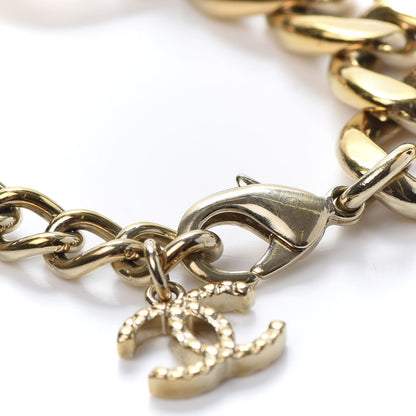 Chanel Baguette Crystal Quilted CC Chain Bracelet Gold 4 of 5