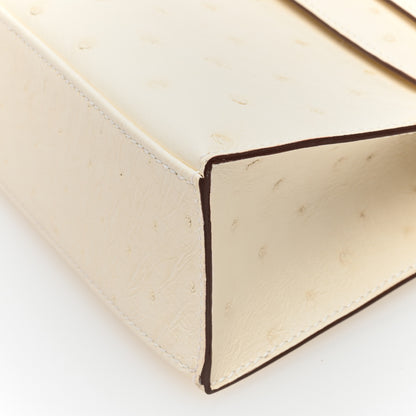 Hermes Ostrich Kelly Pochette Clutch Nata 9 of 10