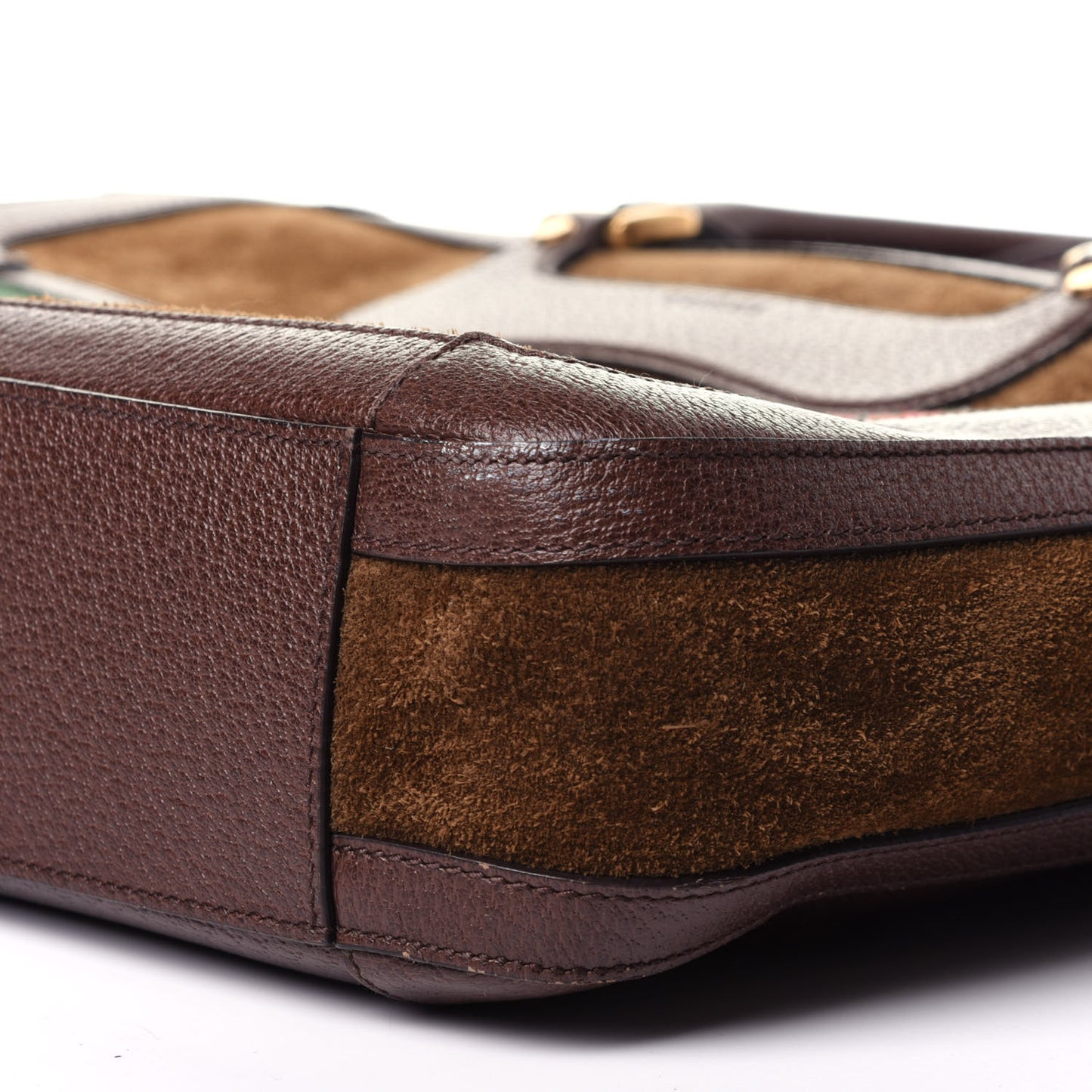 Suede Rainbow Strap Briefcase Brown