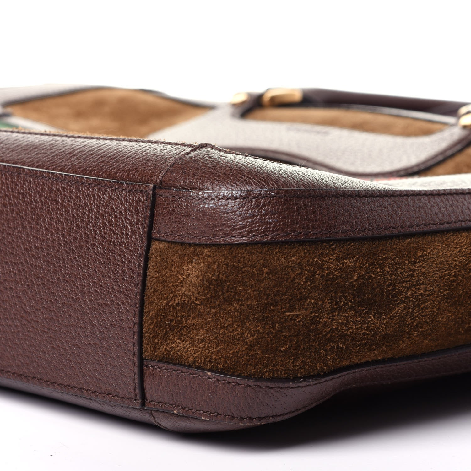 Gucci Suede Rainbow Strap Briefcase Brown 9 of 11