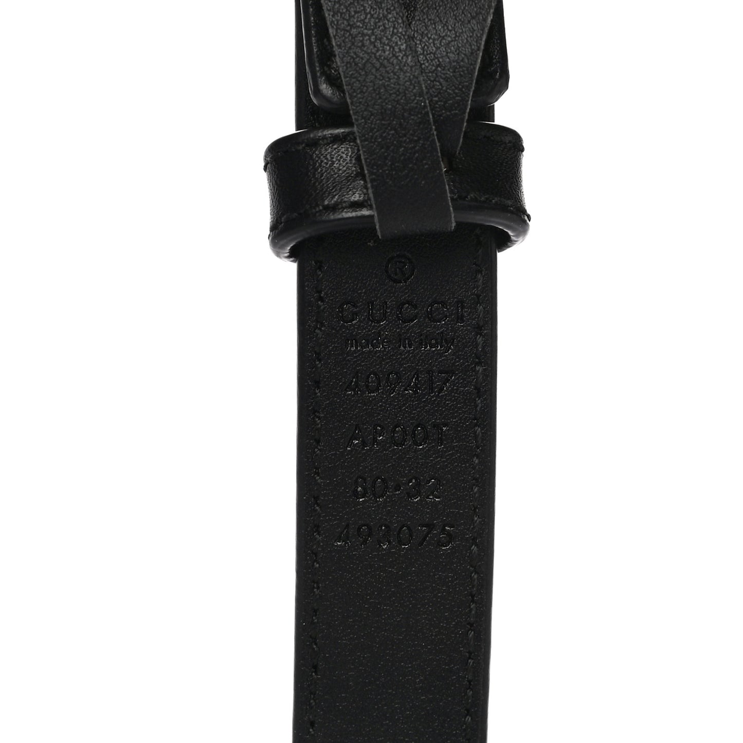 Calfskin Double G 20mm Belt 80 32 Black