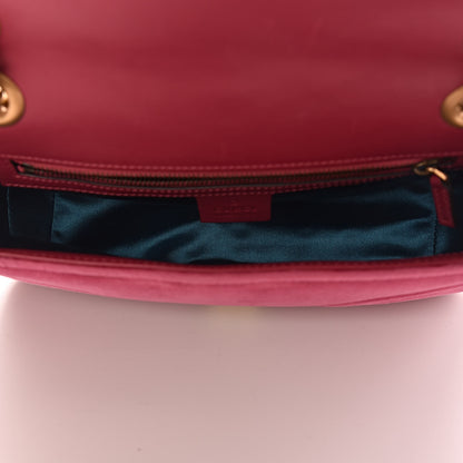 Gucci Velvet Matelasse Small GG Marmont Shoulder Bag Light Raspberry Rose 5 of 10