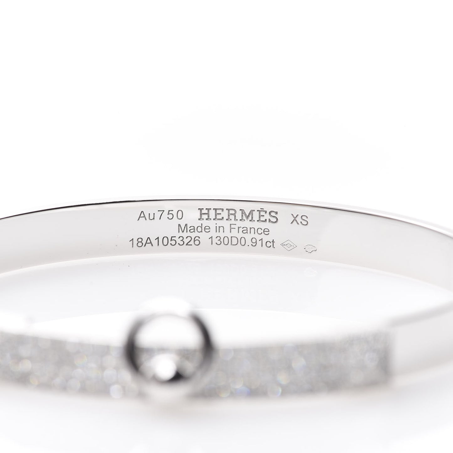 18K White Gold Pave Diamond PM Collier De Chien Bracelet XS