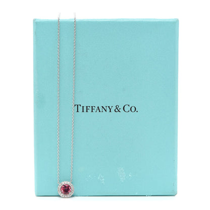 Tiffany Platinum Diamond Pink Tourmaline Soleste Pendant Necklace 6 of 6