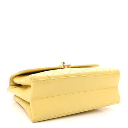 Chanel Lambskin Stitched Coco Luxe Small Flap Yellow 4 of 11
