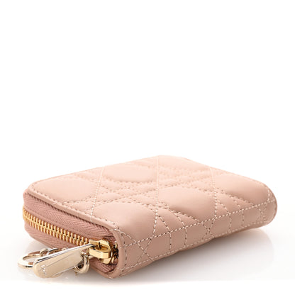 Christian Dior Lambskin Cannage Small Lady Dior Voyageur Coin Purse Rose Des Vents 4 of 7