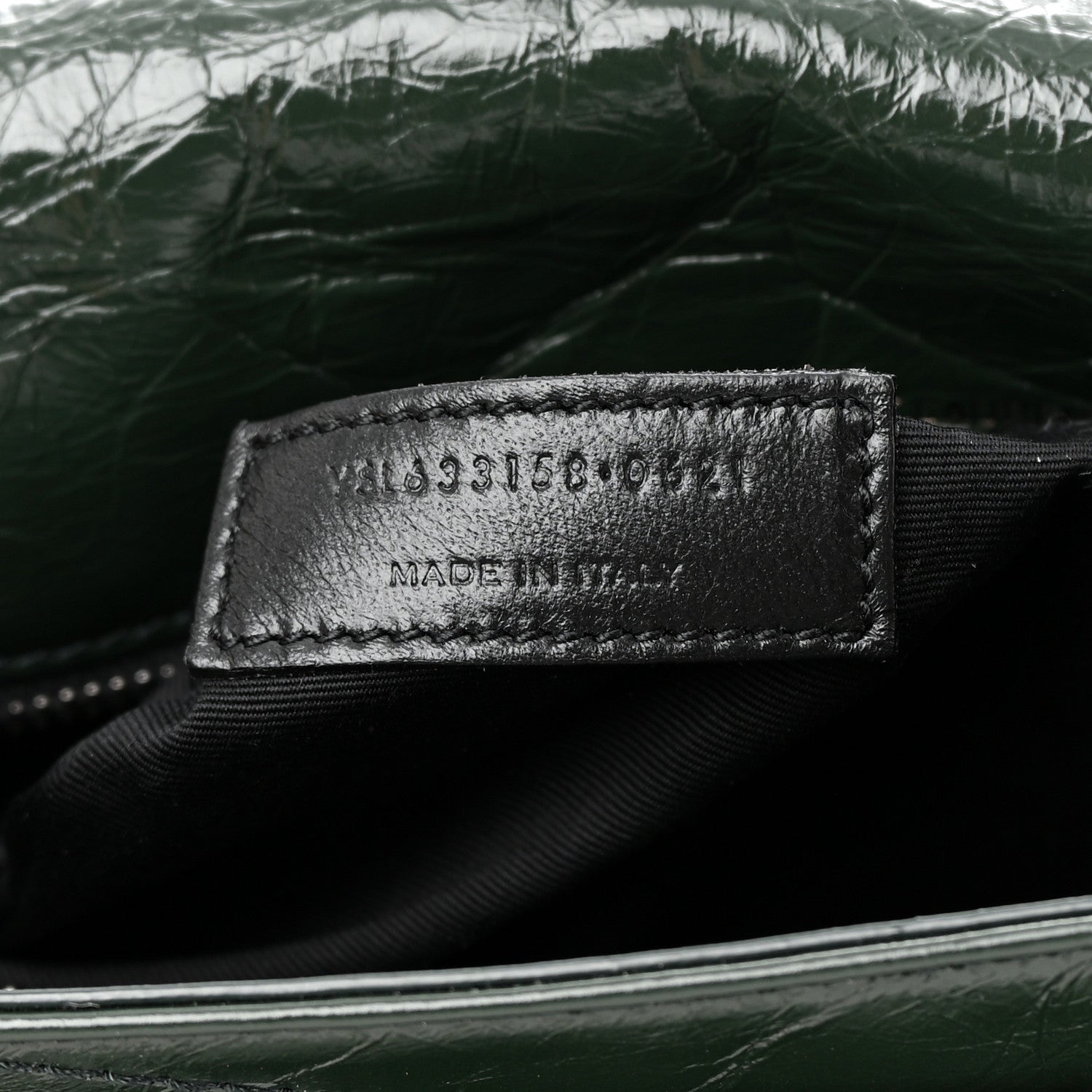Saint Laurent SAINT LAURENT Crinkled Lambskin Matelasse Monogram Medium Niki Chain Satchel Green 7 of 14