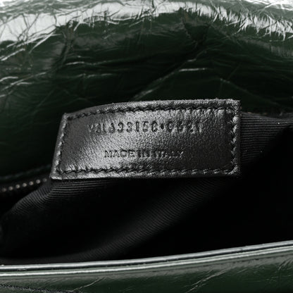 Saint Laurent SAINT LAURENT Crinkled Lambskin Matelasse Monogram Medium Niki Chain Satchel Green 7 of 14
