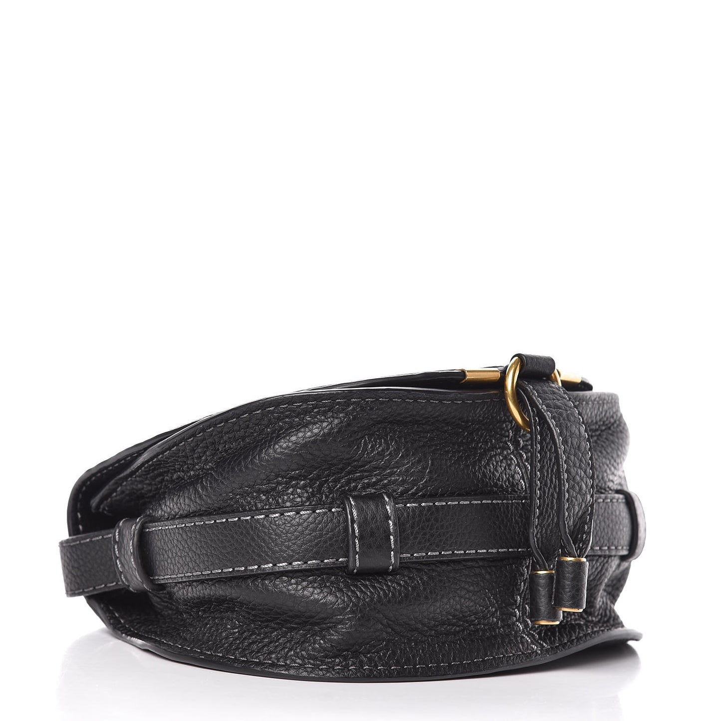 Calfskin Mini Marcie Round Crossbody Bag Black