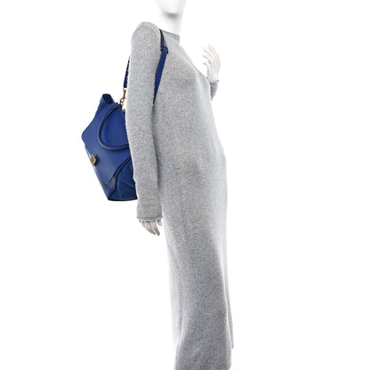 Celine Drummed Calfskin Suede Medium Trapeze Indigo 2 of 12