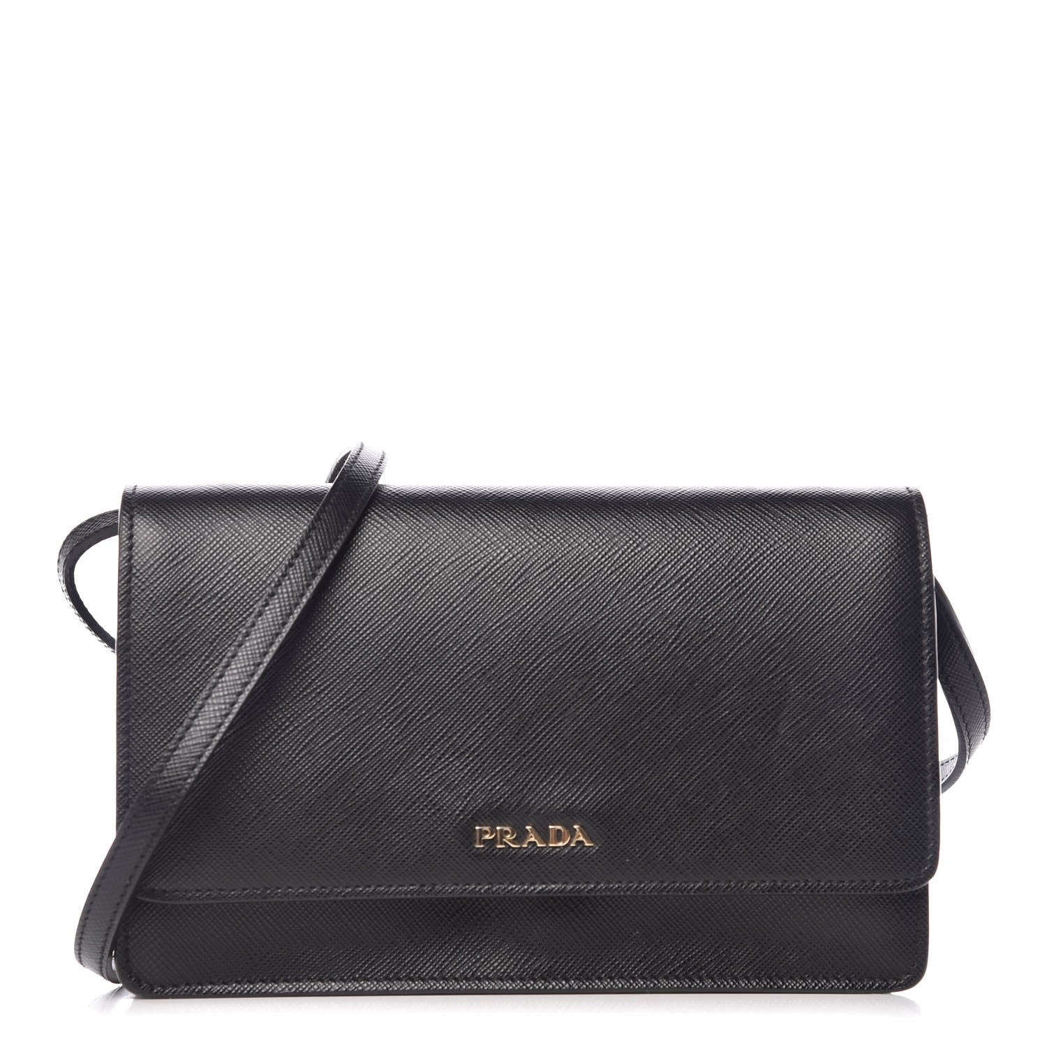 Prada Saffiano Lux Crossbody Bag Black 1 of 7