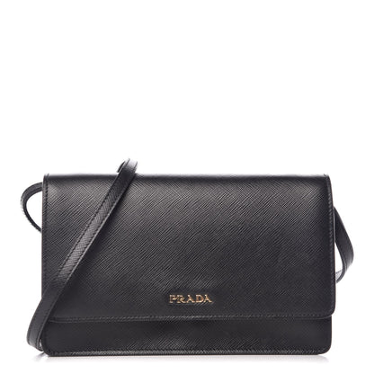 Prada Saffiano Lux Crossbody Bag Black 1 of 7