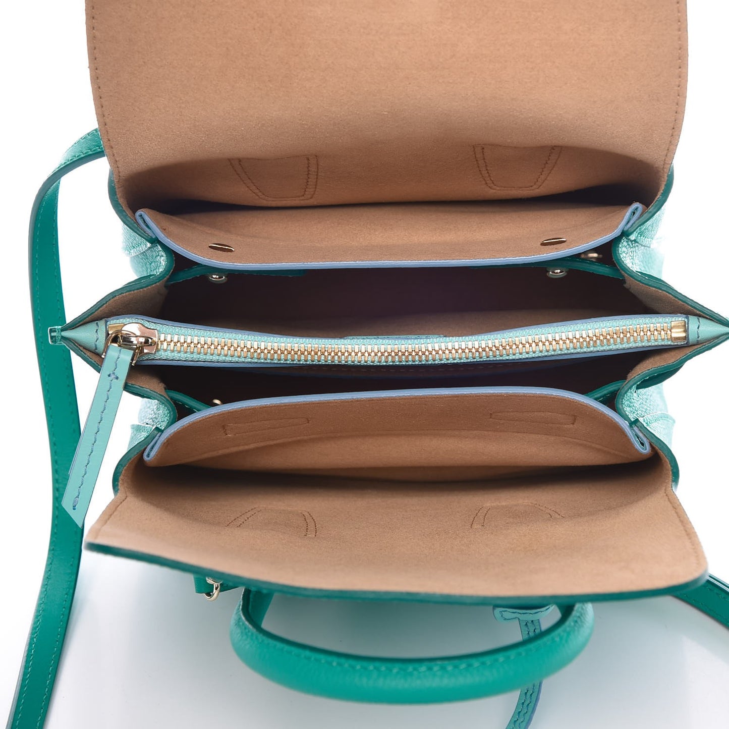 Grained Calfskin Mini Milla Tote Oasis Green