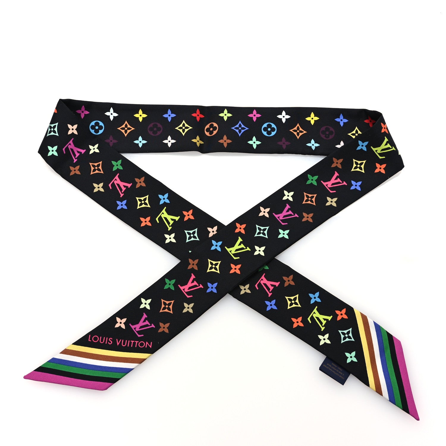 Louis Vuitton LV X TM Silk Monogram Multicolor BB Bandeau Black 1 of 3