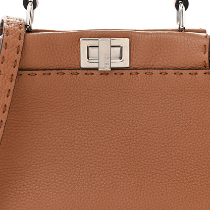 Fendi Cuoio Romano Selleria Bi-Color Mini Peekaboo Iconic Satchel Mou Milk 9 of 12