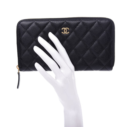 Chanel Caviar Quilted Large Gusset Zip Around Wallet Black 2 of 9