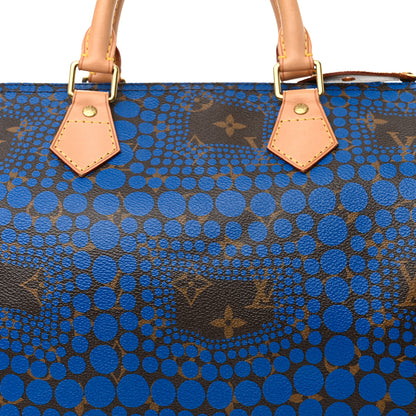 Louis Vuitton Monogram Kusama Town Speedy 30 Blue 8 of 13