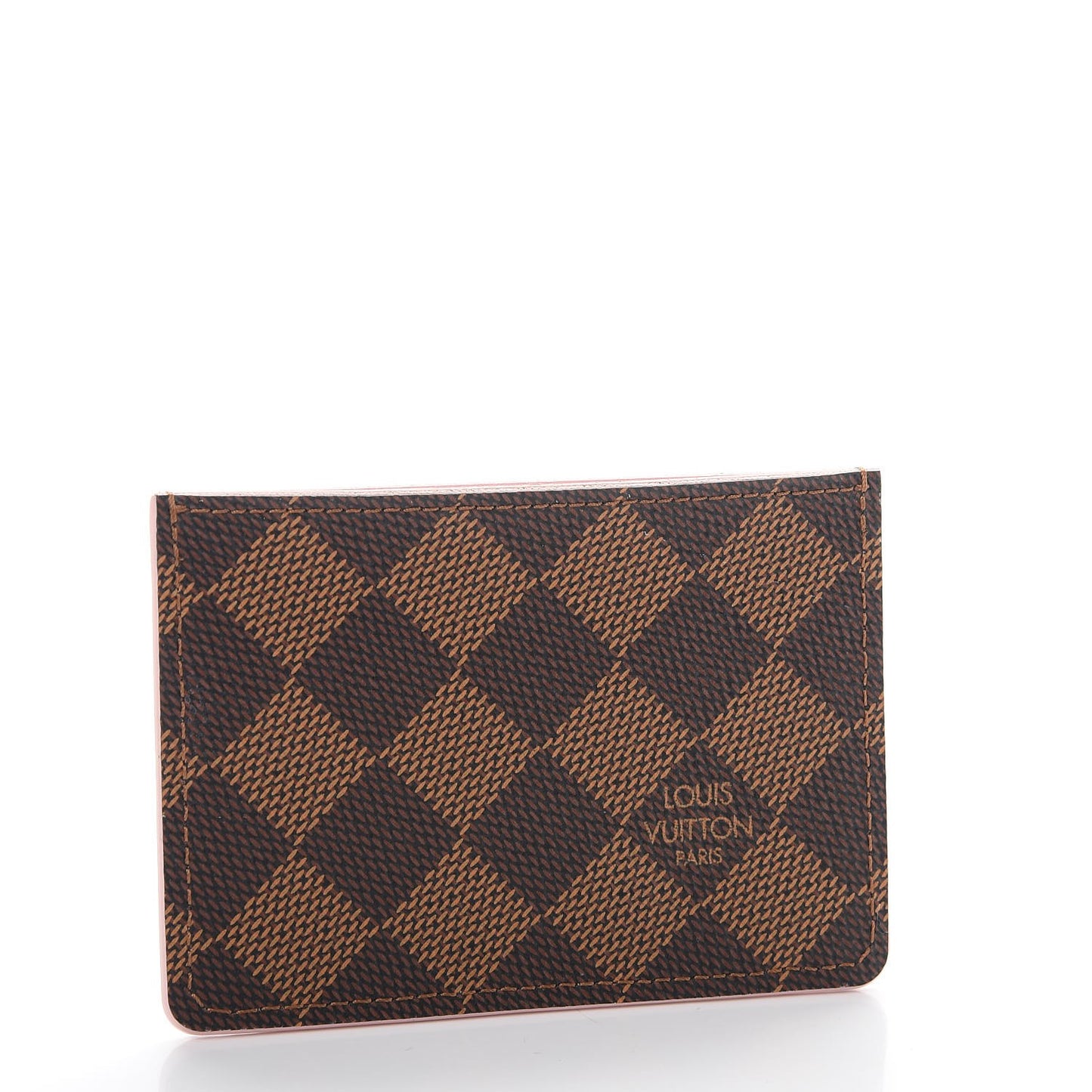 Damier Ebene Caissa Card Holder Rose Ballerine
