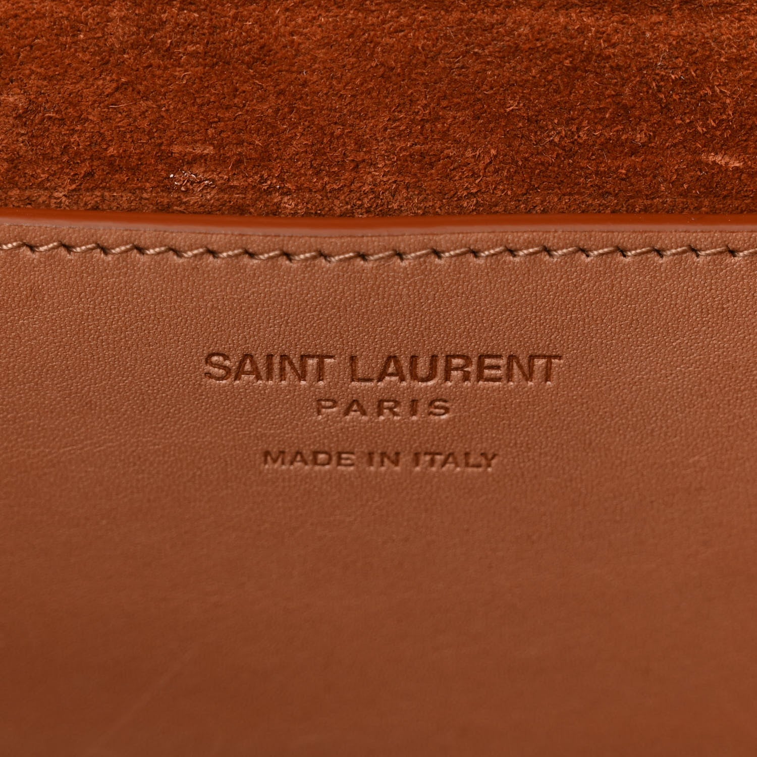 Saint Laurent Calfskin Monogram Take Away Box Dusty Vintage Brown Gold 6 of 11