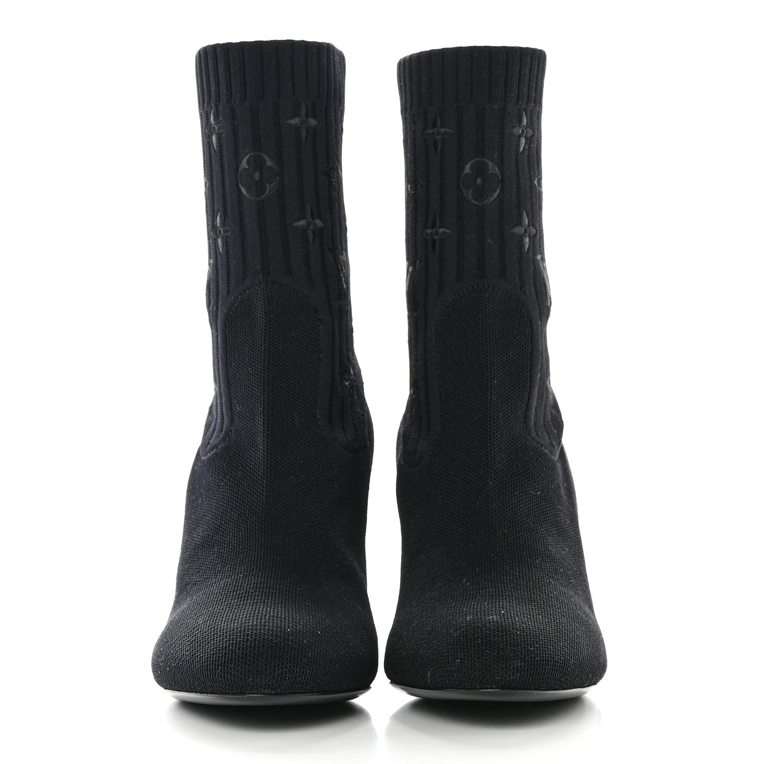 Louis Vuitton Monogram Stretch Fabric Silhouette Ankle Boots 40.5 Black 2 of 8