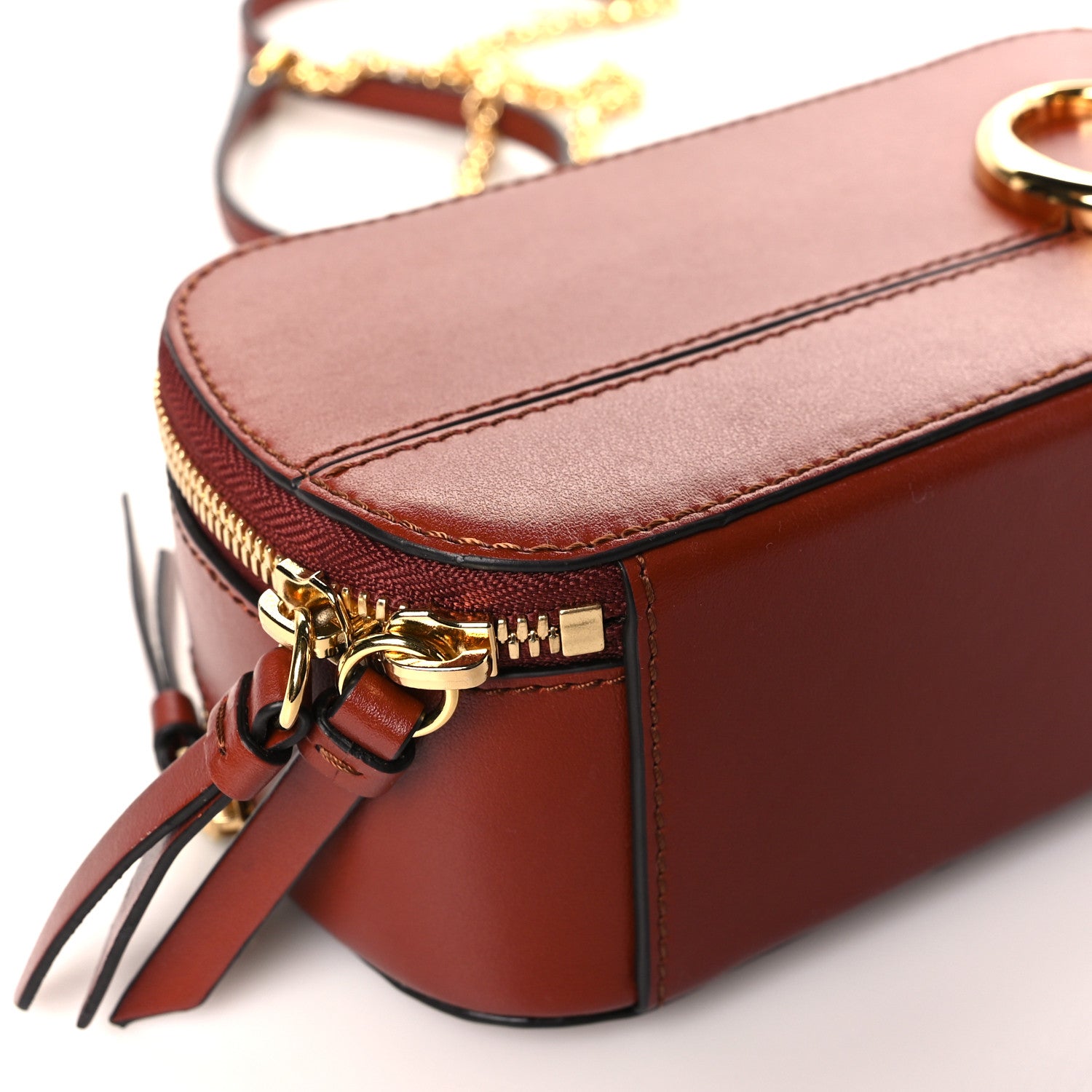Chloe Shiny Calfskin Mini Vanity C Bag Sepia Brown 8 of 9