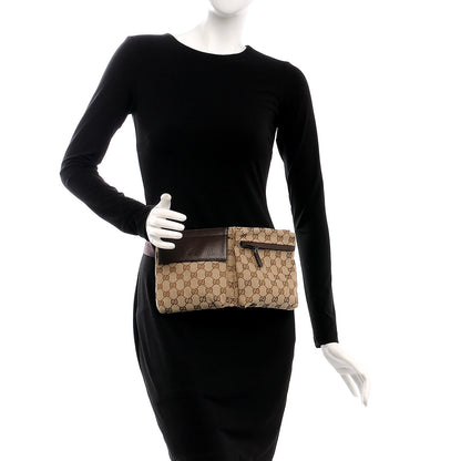 Gucci GG Monogram Double Pocket Belt Bag Dark Brown 2 of 7