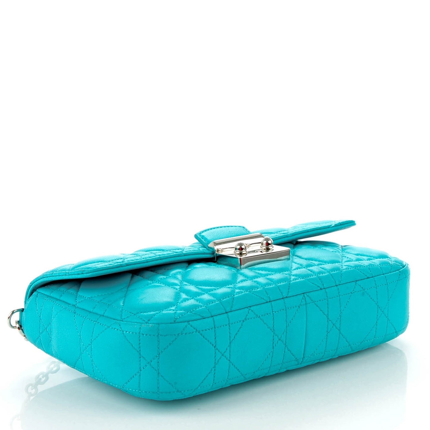 Lambskin Cannage Miss Dior Promenade Pouch Turquoise