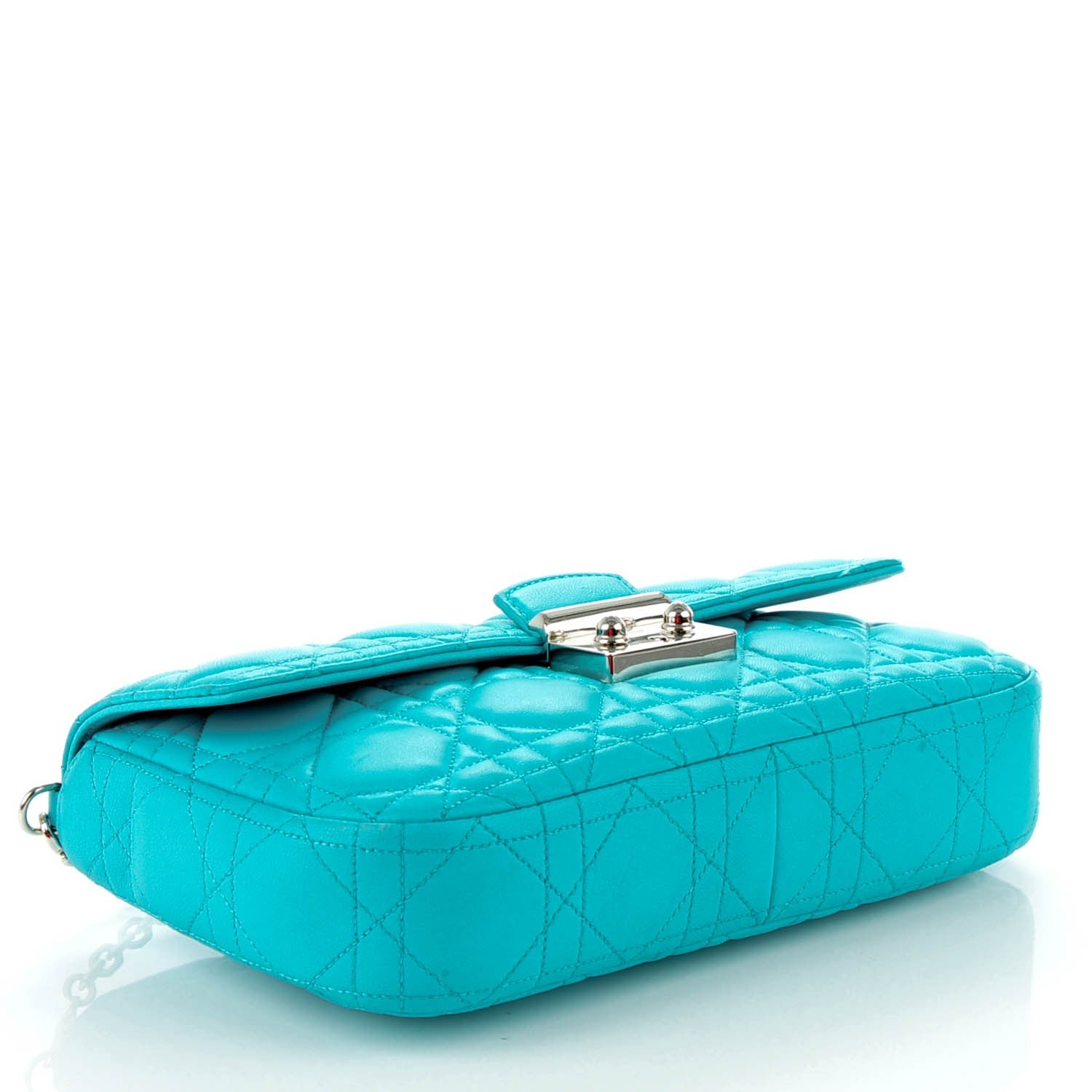 Christian Dior Lambskin Cannage Miss Dior Promenade Pouch Turquoise 4 of 7