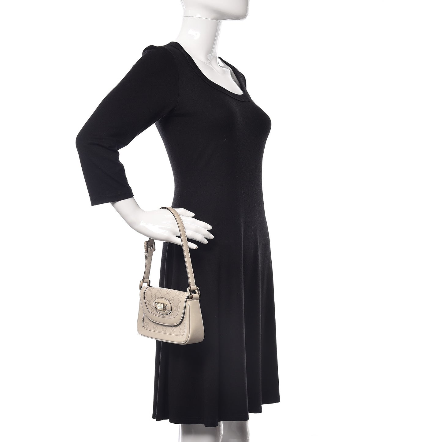 Guccissima Small Shoulder Bag Off White