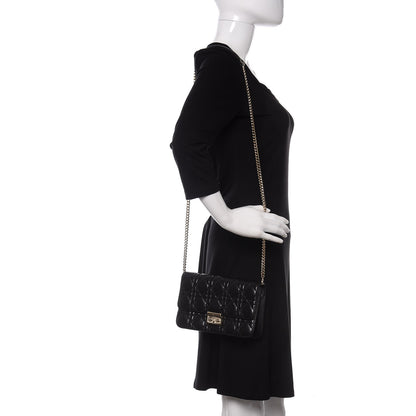 Christian Dior Lambskin Cannage Miss Dior Promenade Pouch Black 2 of 12