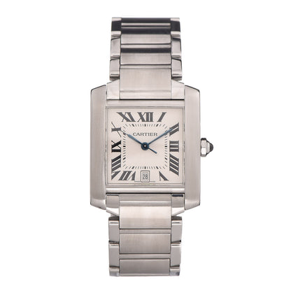 Cartier Stainless Steel 28mm Tank Francaise Automatic Watch 1 of 6