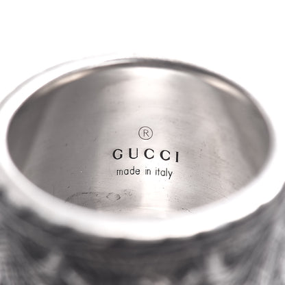 Gucci Sterling Silver Wide Feline Band Ring 53 6.25 5 of 5